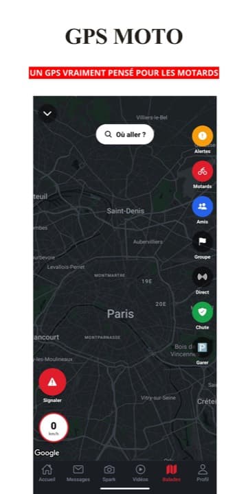 Le GPS moto : la carte en direct, les dangers, les motards autour